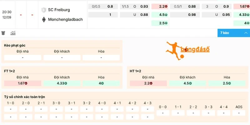 Nhận định kèo Freiburg vs M'gladbach 12/09
